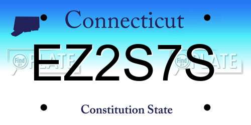 EZ2S7S Connecticut License Plate