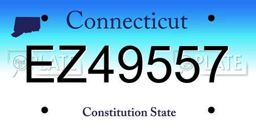 EZ49557 Connecticut License Plate