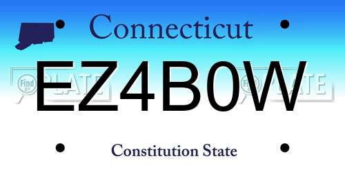 EZ4B0W Connecticut License Plate