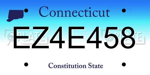 EZ4E458 Connecticut License Plate
