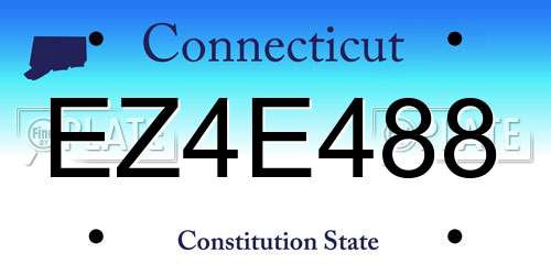 EZ4E488 Connecticut License Plate
