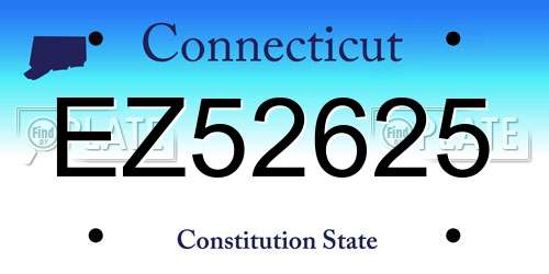 EZ52625 Connecticut License Plate