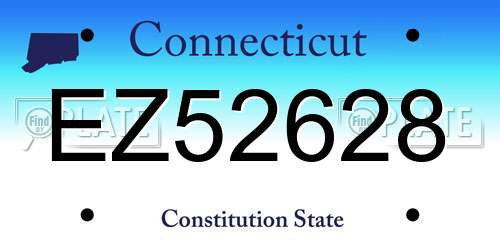 EZ52628 Connecticut License Plate