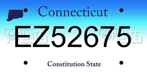 EZ52675 Connecticut License Plate