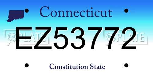 EZ53772 Connecticut License Plate