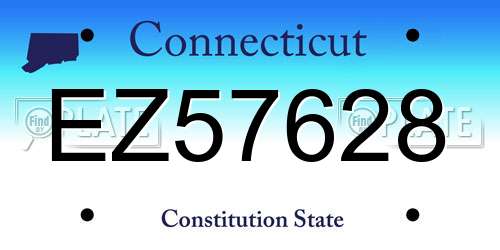 EZ57628 Connecticut License Plate