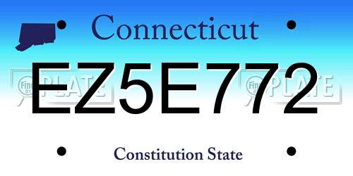 EZ5E772 Connecticut License Plate