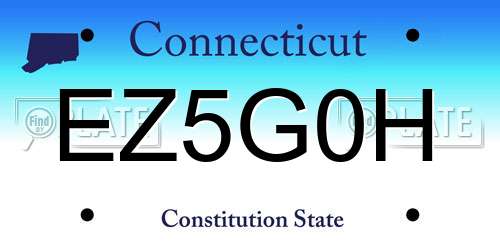 EZ5G0H Connecticut License Plate