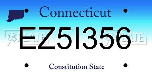 EZ5I356 Connecticut License Plate