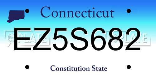 EZ5S682 Connecticut License Plate