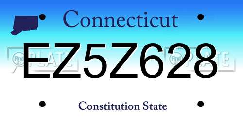 EZ5Z628 Connecticut License Plate