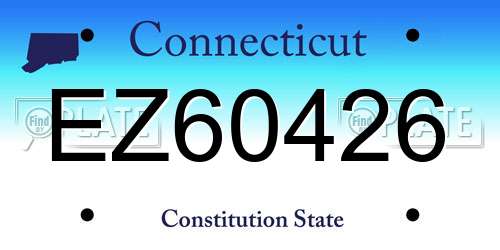 EZ60426 Connecticut License Plate
