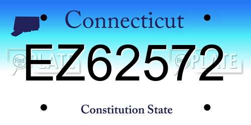 EZ62572 Connecticut License Plate