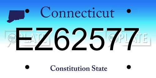 EZ62577 Connecticut License Plate