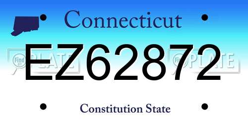 EZ62872 Connecticut License Plate
