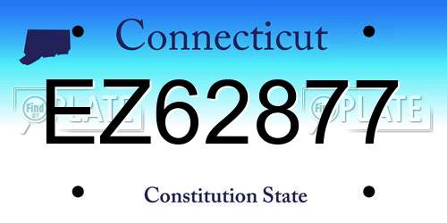EZ62877 Connecticut License Plate