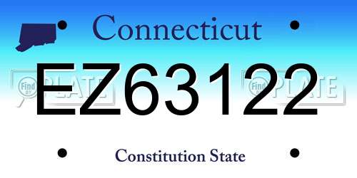 EZ63122 Connecticut License Plate