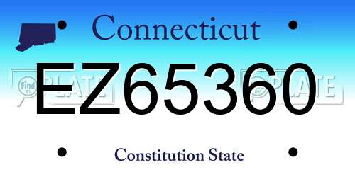 EZ65360 Connecticut License Plate