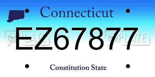 EZ67877 Connecticut License Plate