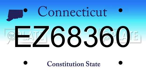 EZ68360 Connecticut License Plate