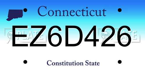 EZ6D426 Connecticut License Plate