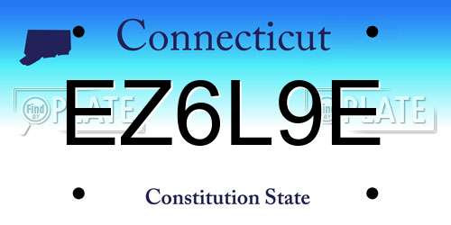 EZ6L9E Connecticut License Plate