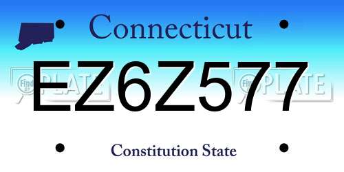 EZ6Z577 Connecticut License Plate