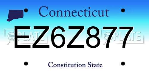 EZ6Z877 Connecticut License Plate