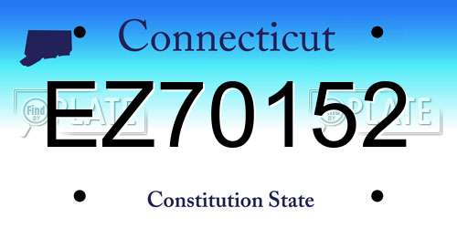 EZ70152 Connecticut License Plate