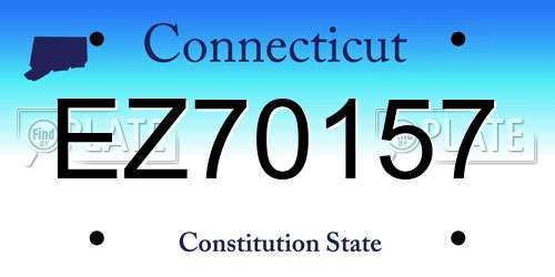 EZ70157 Connecticut License Plate