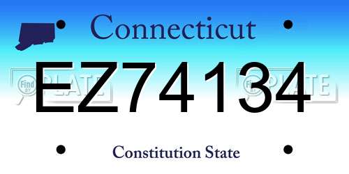EZ74134 Connecticut License Plate