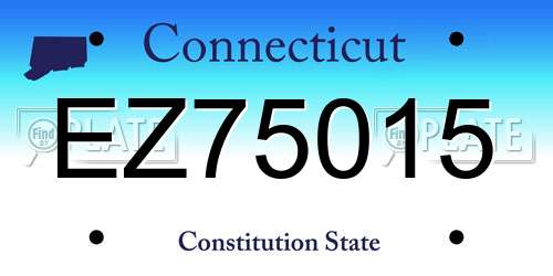 EZ75015 Connecticut License Plate