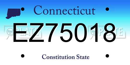 EZ75018 Connecticut License Plate