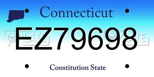EZ79698 Connecticut License Plate