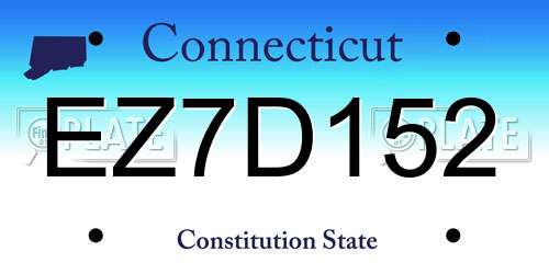EZ7D152 Connecticut License Plate