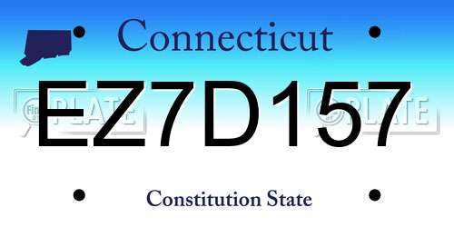 EZ7D157 Connecticut License Plate