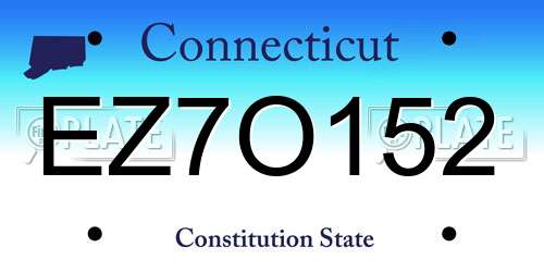 EZ7O152 Connecticut License Plate