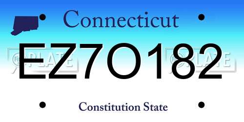 EZ7O182 Connecticut License Plate