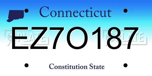 EZ7O187 Connecticut License Plate