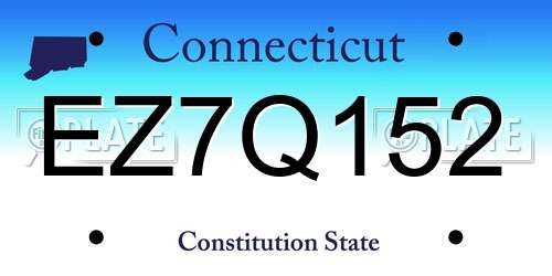EZ7Q152 Connecticut License Plate