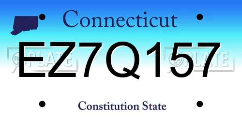 EZ7Q157 Connecticut License Plate