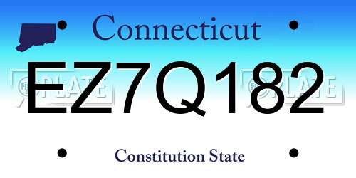 EZ7Q182 Connecticut License Plate