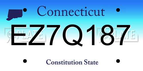 EZ7Q187 Connecticut License Plate