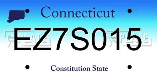 EZ7S015 Connecticut License Plate