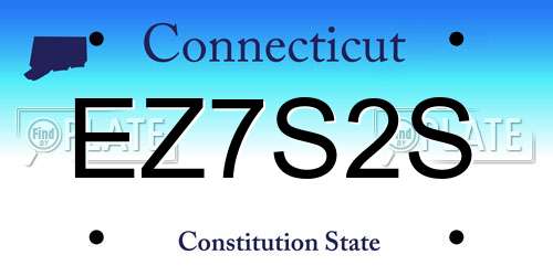 EZ7S2S Connecticut License Plate