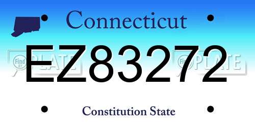 EZ83272 Connecticut License Plate