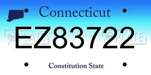 EZ83722 Connecticut License Plate