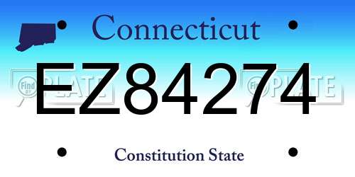 EZ84274 Connecticut License Plate