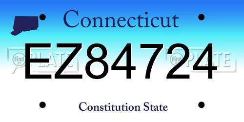 EZ84724 Connecticut License Plate