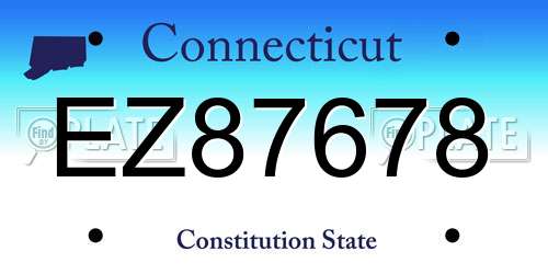 EZ87678 Connecticut License Plate